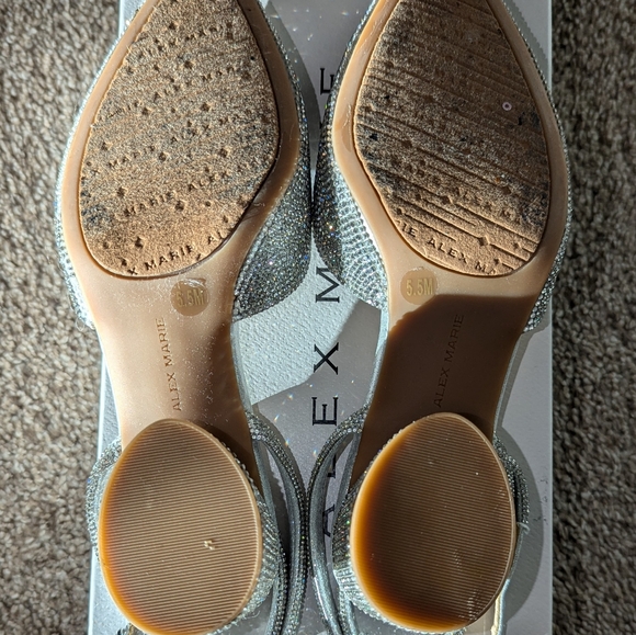 Alex Marie Brinley Rhinestone Round Heel Pumps, Size 5.5, Color Silver - Picture 11 of 13